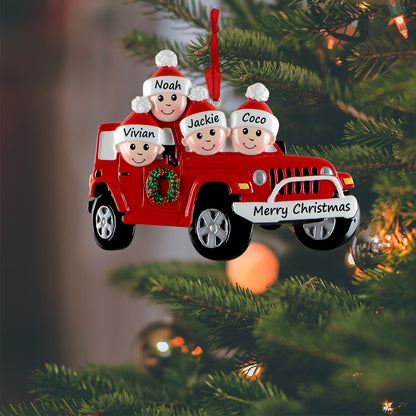 Personalized Family of 4 Road Trip Christmas Ornament