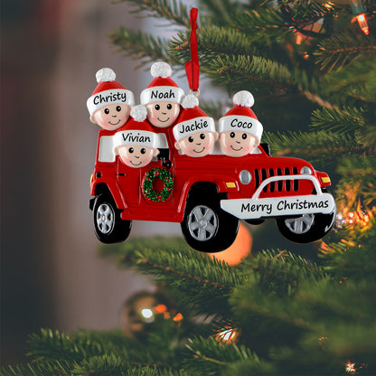 Personalized Family of 5 Road Trip Christmas Ornament