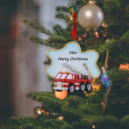 Personalized Firetruck Ornament