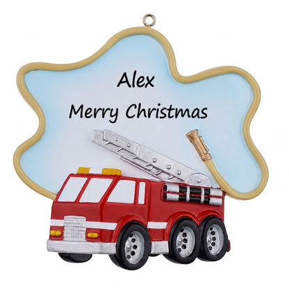 Personalized Firetruck Ornament