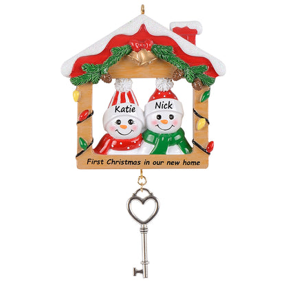 First Christmas in Our New Home Family of 2 Personalized Christmas Ornament