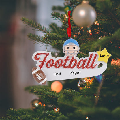 Personalized Football Boy Name Ornament