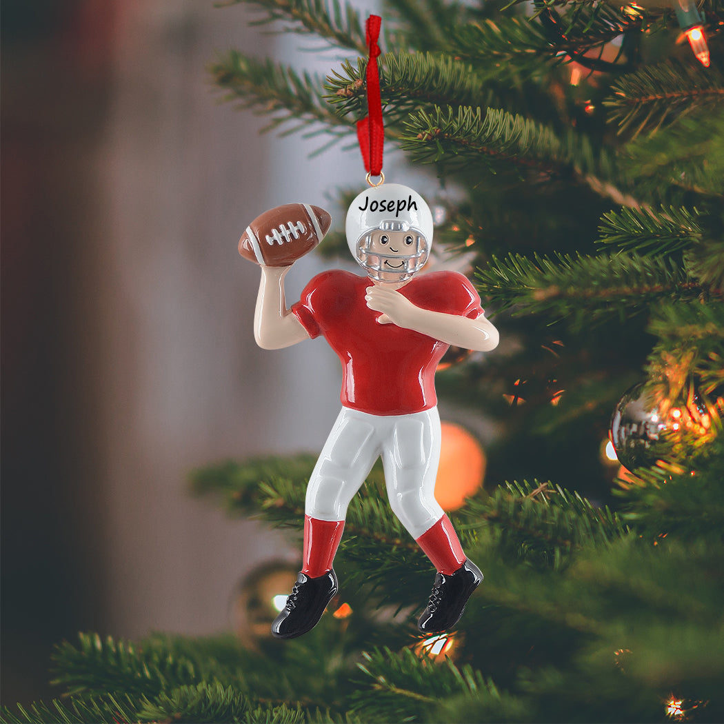 Personalized Football Boy Player Ornament