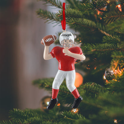 Personalized Football Boy Player Ornament