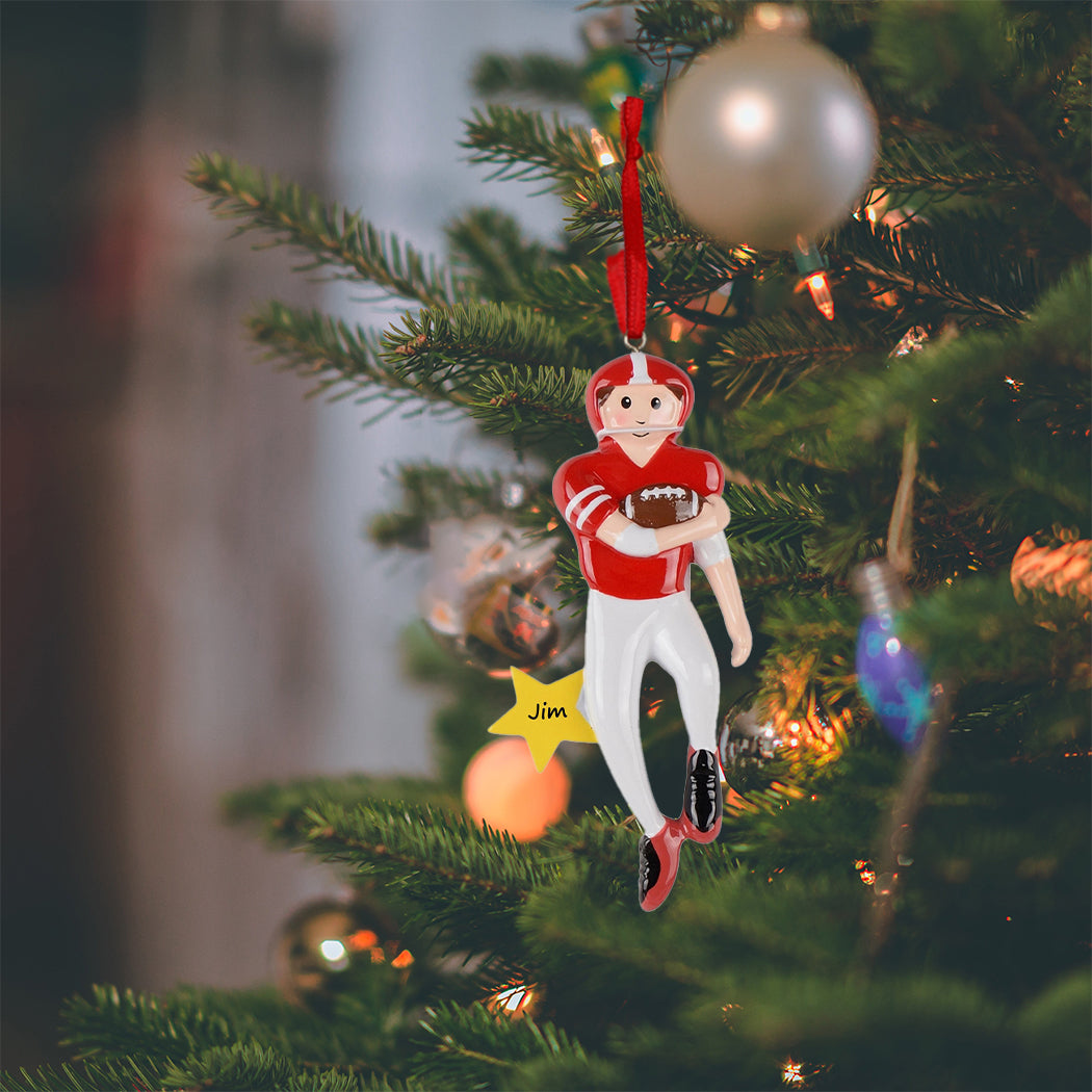 Personalized Football Boy Player Ornament