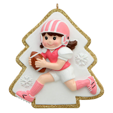 Personalized Football Ornament Girl Player Christmas Tree Holiday Gift