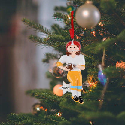 Personalized Football Girl Player Ornament