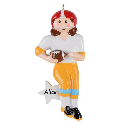 Personalized Football Girl Player Ornament