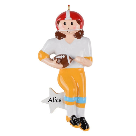Personalized Football Girl Player Ornament
