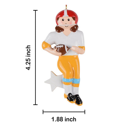 Personalized Football Girl Player Ornament