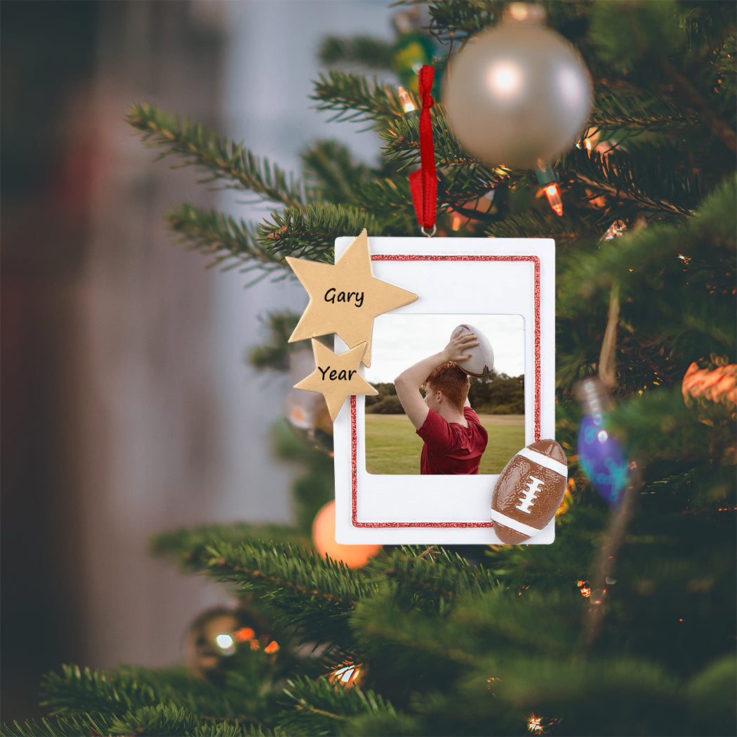 Personalized Football Photo Frame Ornament