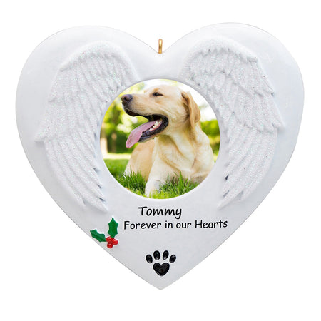 Personalized Forever in Our Hearts Memorial Photo Frame Ornament