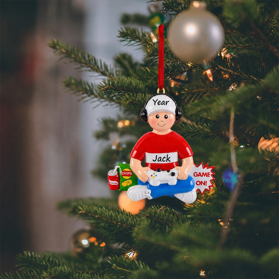 Personalized Gamer Boy Ornament