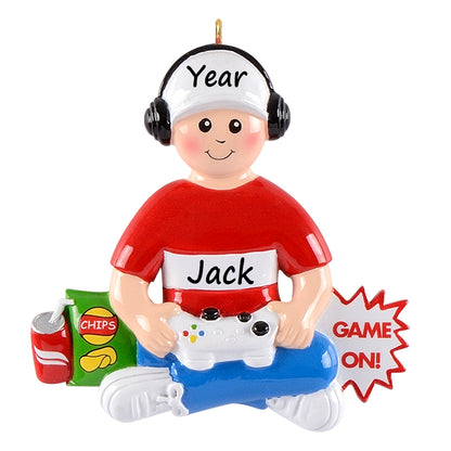 Personalized Gamer Boy Ornament