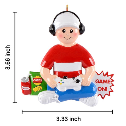 Personalized Gamer Boy Ornament