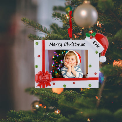 Personalized Gift Bow Photo Frame Ornament