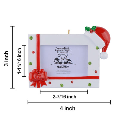 Personalized Gift Bow Photo Frame Ornament