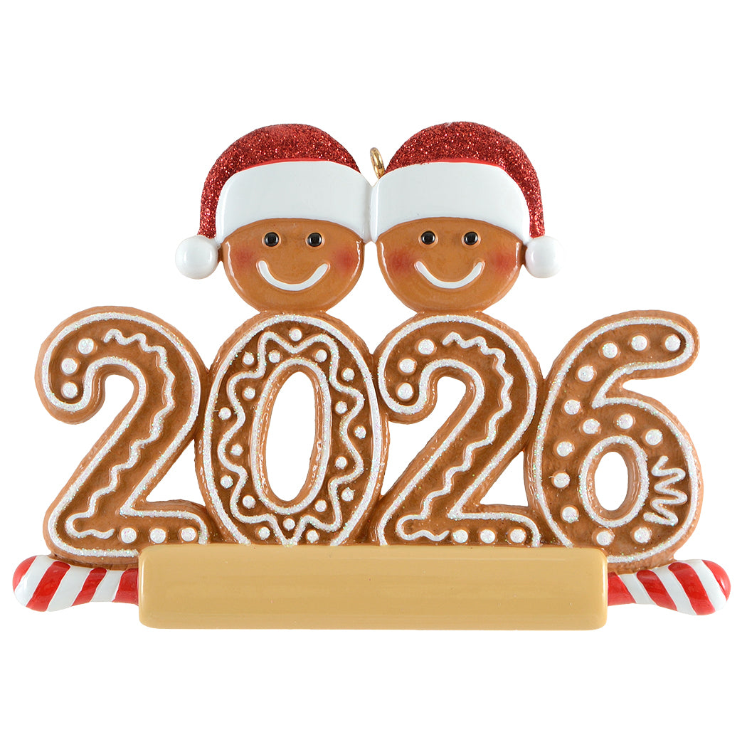 2026 Gingerbread Family of 2 Christmas Ornament