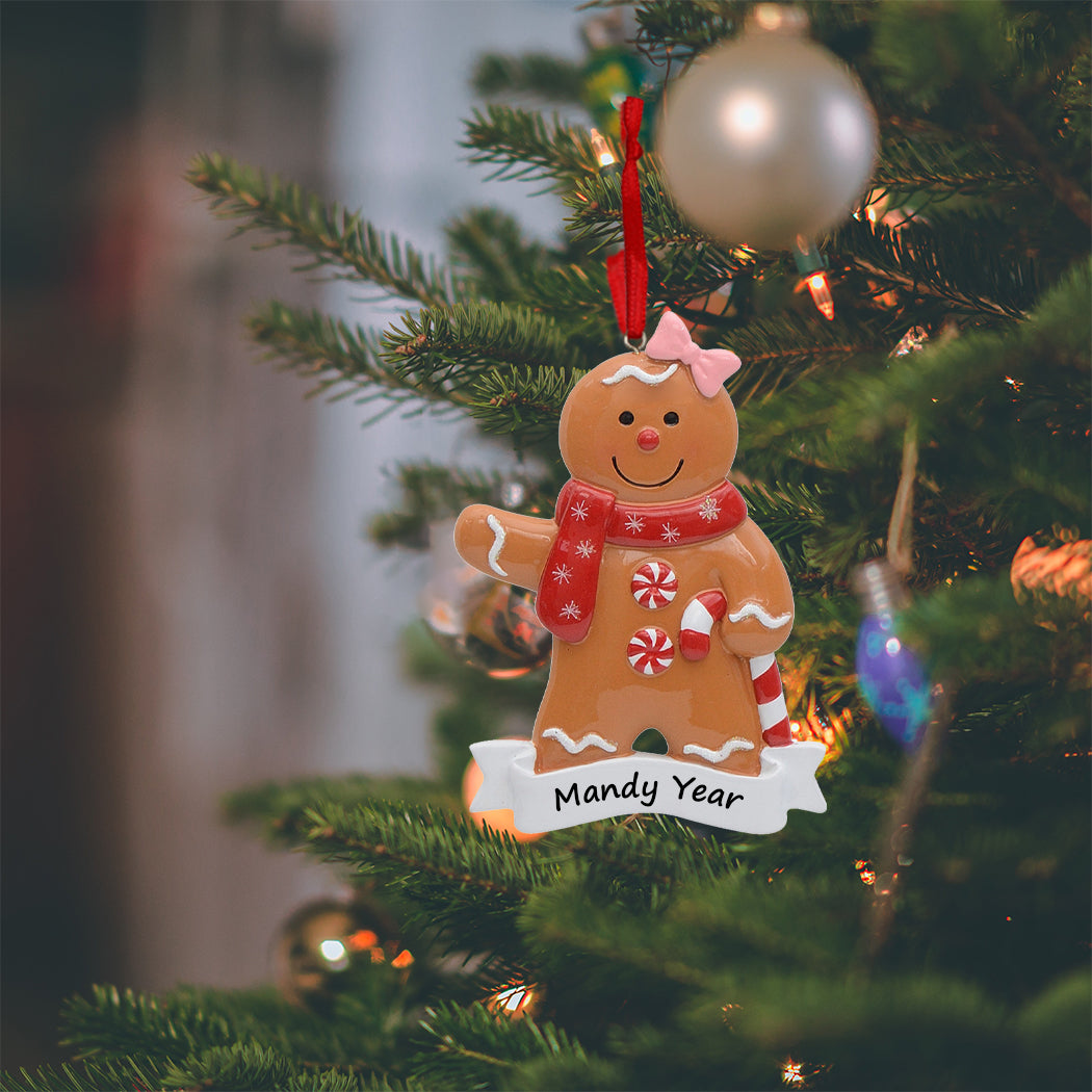 Personalized Gingerbread Girl Christmas Ornament