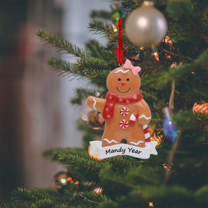 Personalized Gingerbread Girl Christmas Ornament