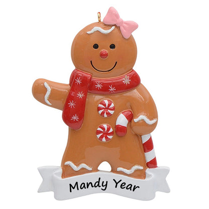 Personalized Gingerbread Girl Christmas Ornament
