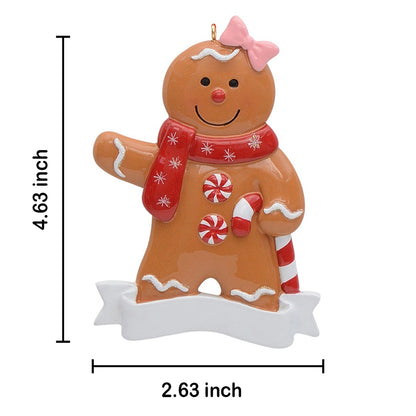 Personalized Gingerbread Girl Christmas Ornament