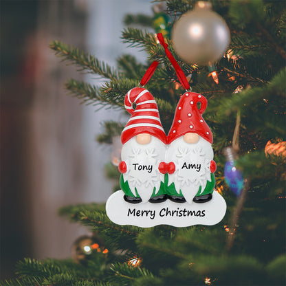 Personalized Gnome Family of 2 Christmas Ornament