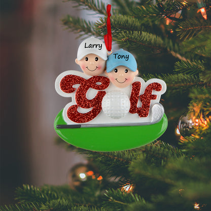 Personalized Golf Friends Family of 2 Ornament