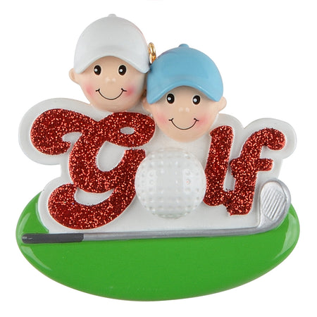Personalized Golf Friends Family of 2 Ornament
