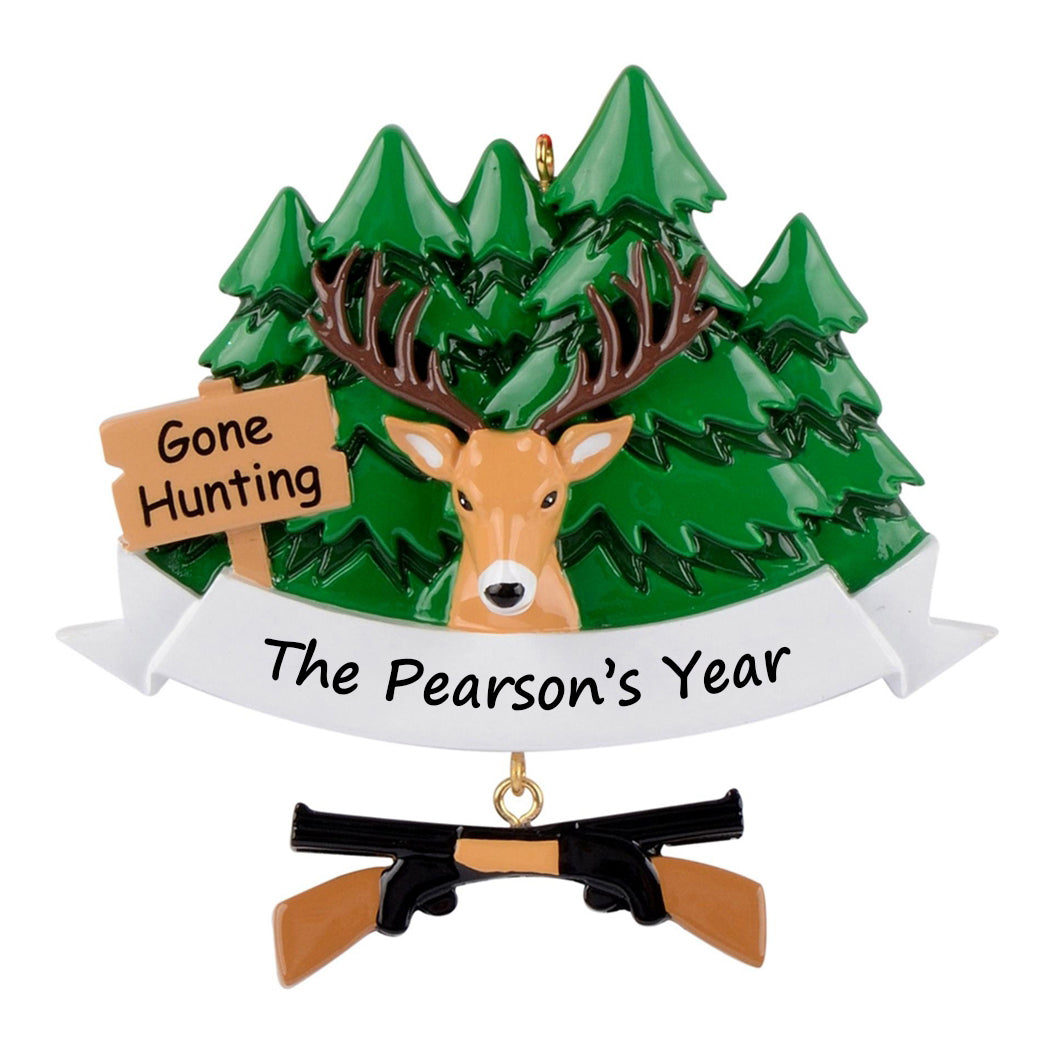 Personalized Gone Hunting Deer Ornament