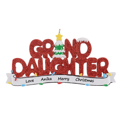 Personalized Granddaughter Christmas Ornament