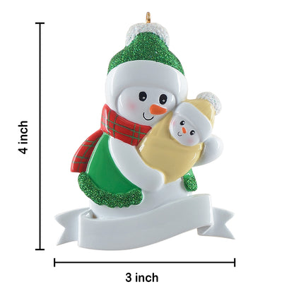Personalized Grandma Christmas Ornament with Baby Snowman