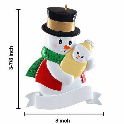 Personalized Grandpa Christmas Ornament with Baby Snowman