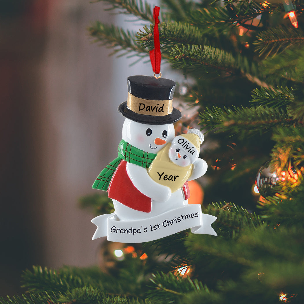Personalized Grandpa's 1st Christmas Ornament