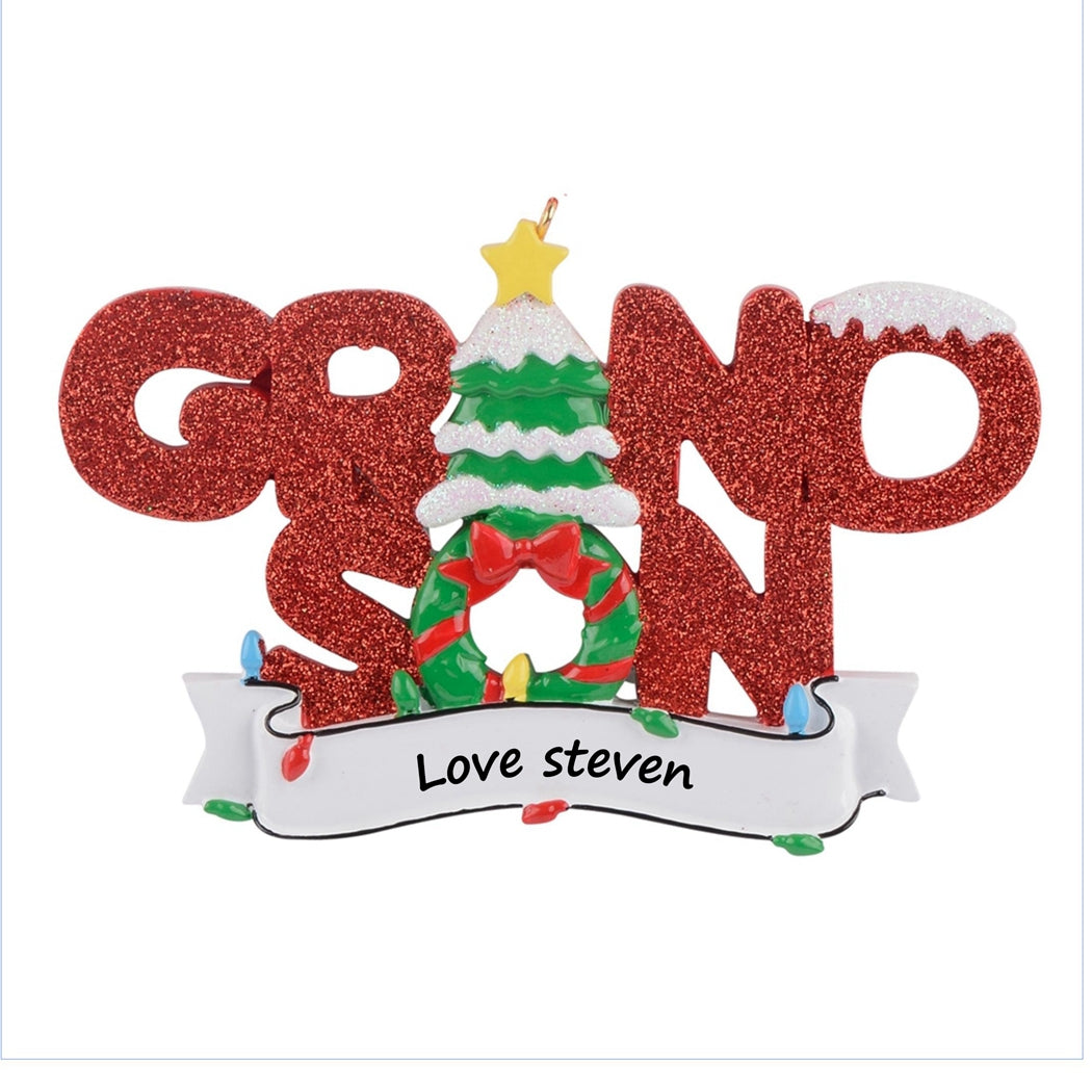 Personalized Grandson Christmas Ornament