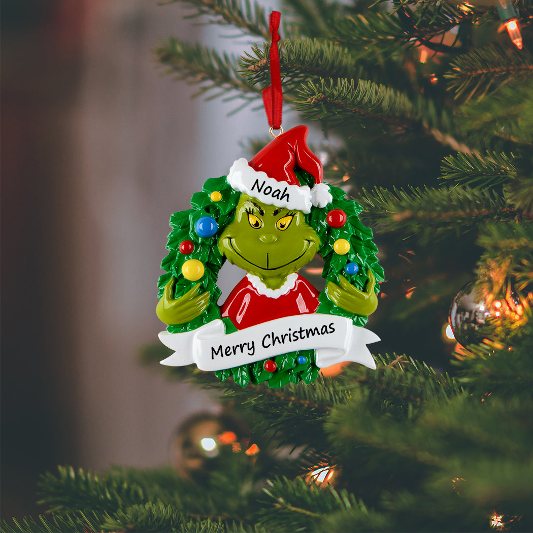 Personalized Green Monster Christmas Ornament