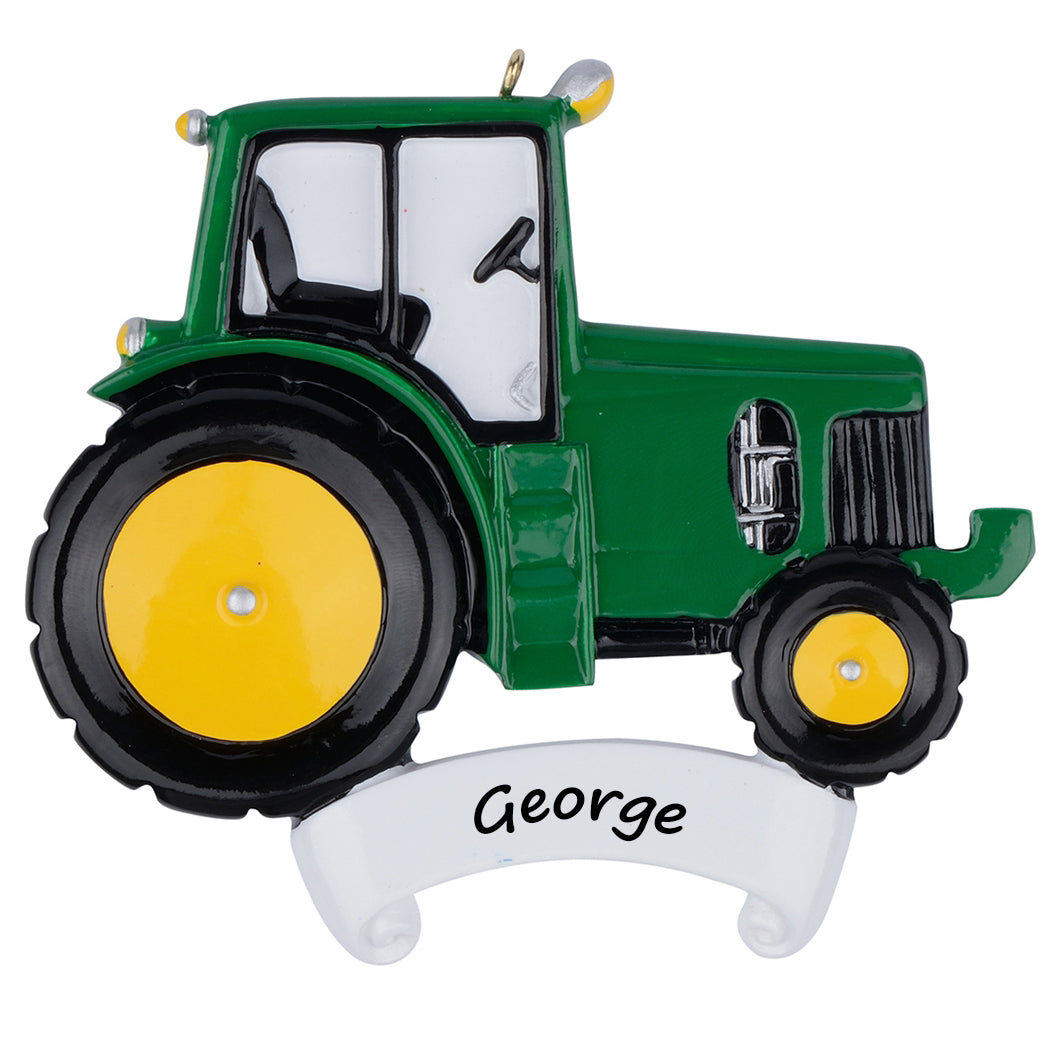 Personalized Green Tractor Ornament