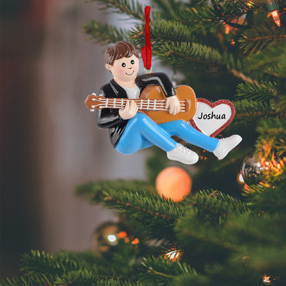 Personalized Guitar Player Boy Ornament