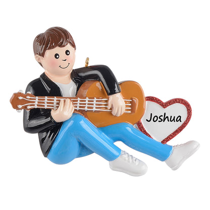 Personalized Guitar Player Boy Ornament