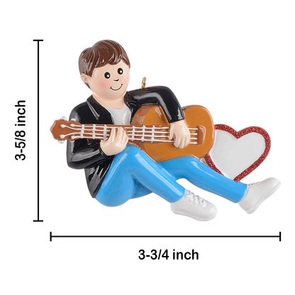 Personalized Guitar Player Boy Ornament