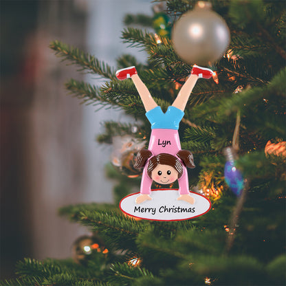 Personalized Handstand Gymnast Ornament