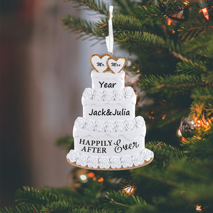 Personalized Happily Ever After Wedding Cake Ornament