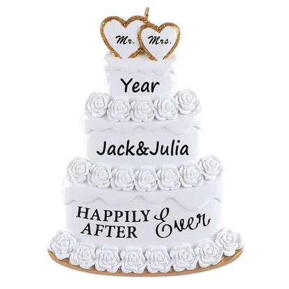 Personalized Happily Ever After Wedding Cake Ornament