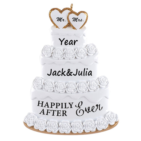Personalized Happily Ever After Wedding Cake Ornament