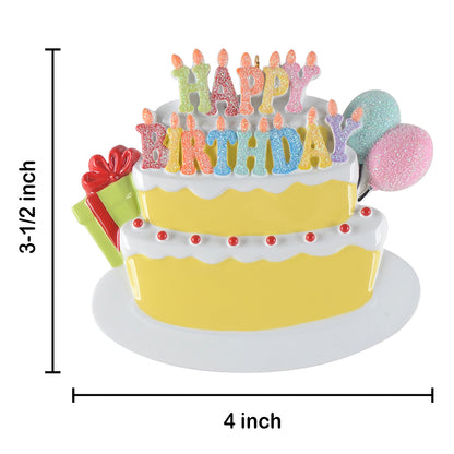 Personalized Happy Birthday Cake Ornament