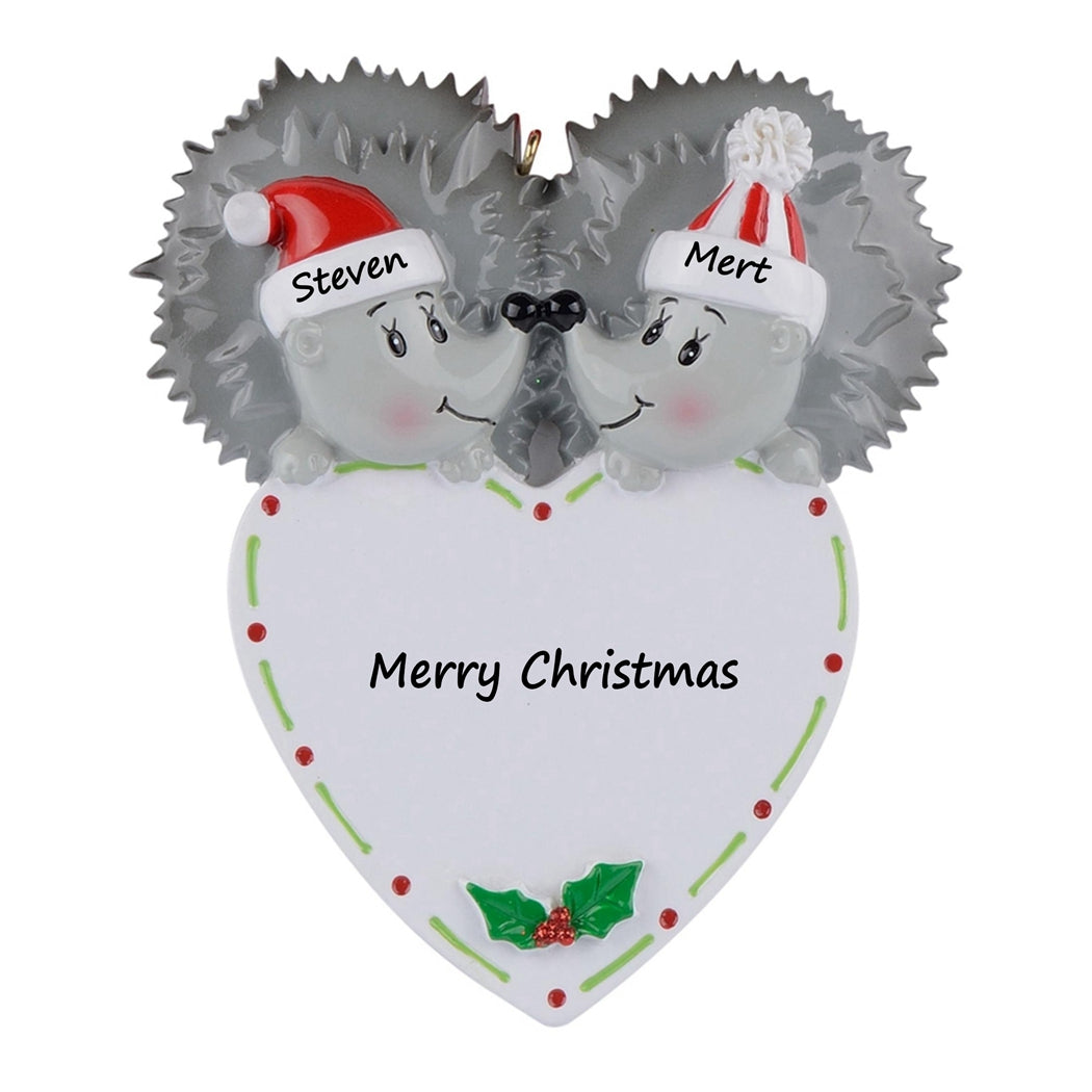 Personalized Hedgehog Couple Ornament