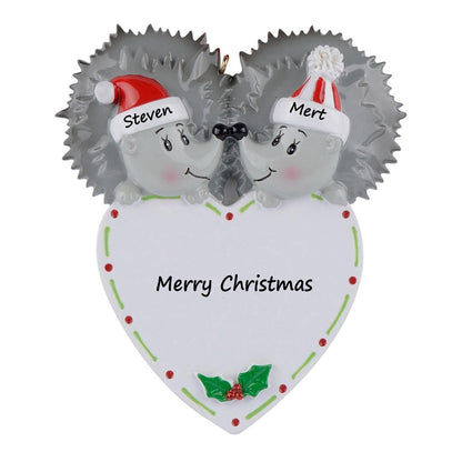 Personalized Hedgehog Couple Ornament