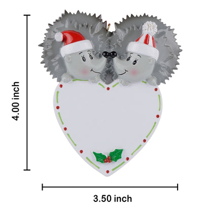 Personalized Hedgehog Couple Ornament