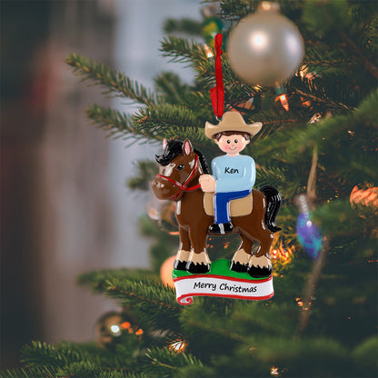 Personalized Horse Riding Boy Ornament
