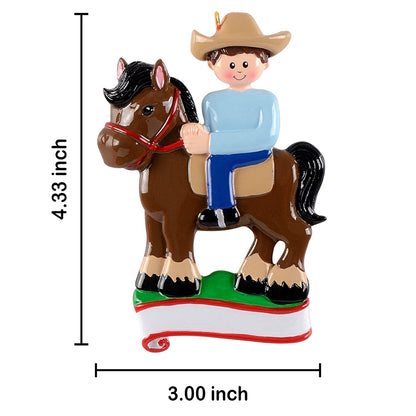 Personalized Horse Riding Boy Ornament